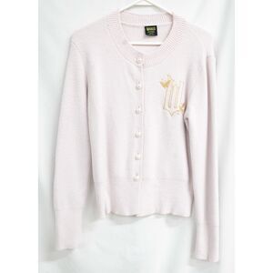 Wicked Paul Tazewell GLINDA Ballet Pink Pearl Button Soft Cardigan Sweater M